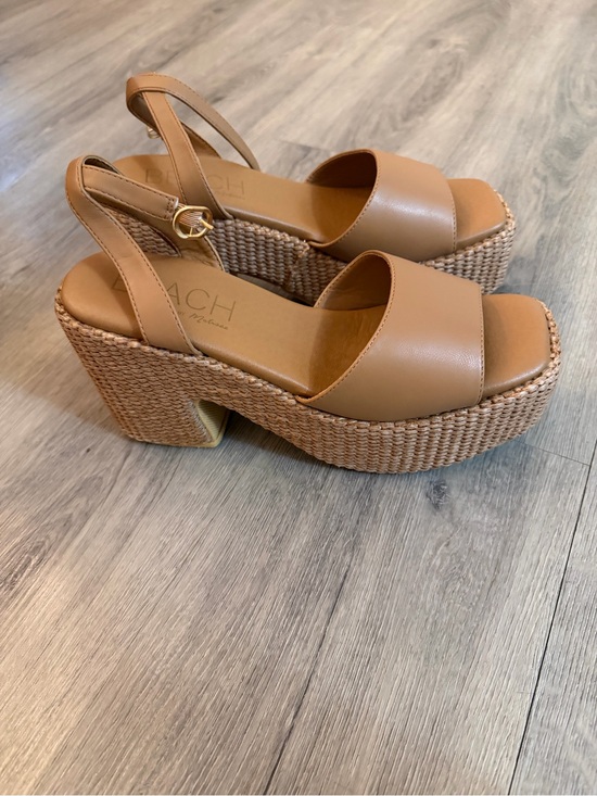Beach By Matisse Shoes - Woven Tan Platform Slingback Sandals